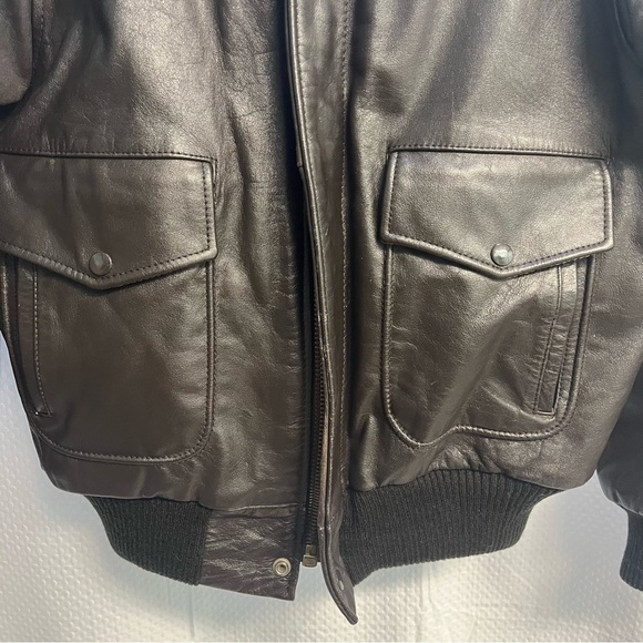 Vtg Pack-In products Mens A-2 Flight Jacket Bomber Military Brown Leather 40 - Picture 4 of 11